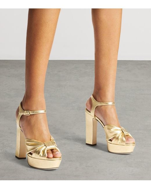 Jimmy Choo Metallic Heloise 120 Platform Sandals