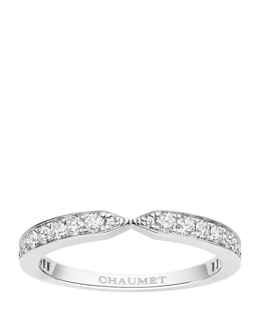 Chaumet White Platinum And Diamond Triomphe De Eternity Wedding Ring