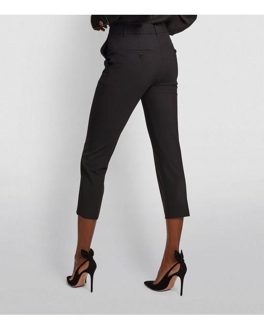 Theory Black Good Wool Cropped Treeca Trousers