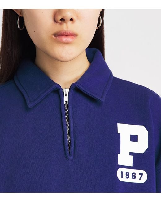 Polo Ralph Lauren Blue Quarter-Zip Sweatshirt