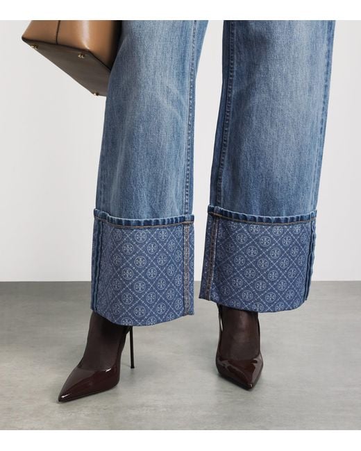 Tory Burch Blue High-Rise Straight Jeans