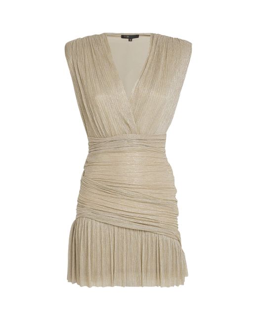 Maje Natural Metallic Mini Dress