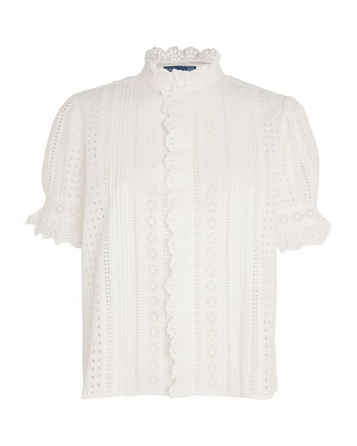 Polo Ralph Lauren White Broderie Anglaise Blouse