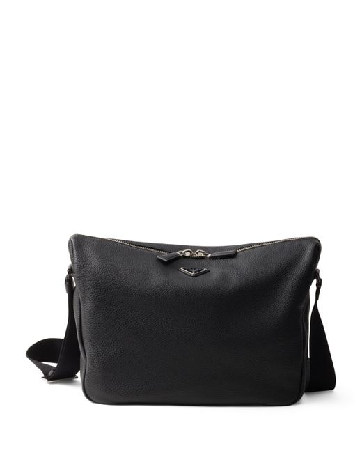 Prada Black Leather Shoulder Bag for men