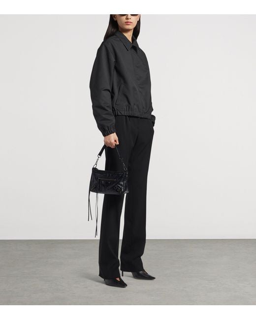 Balenciaga Black Mini Lambskin Le City Moto Shoulder Bag