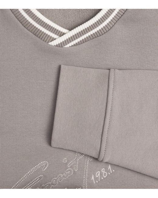 Emporio Armani Gray Cotton Embroidered Logo Sweatshirt for men
