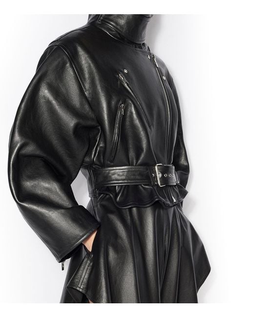 Alaïa Black Leather Cropped Biker Jacket