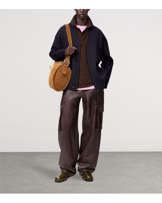 Loewe Blue Wool-Cashmere-Blend Cardigan for men