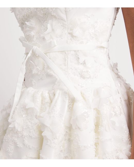 Maje White Embellished Floral Mini Dress