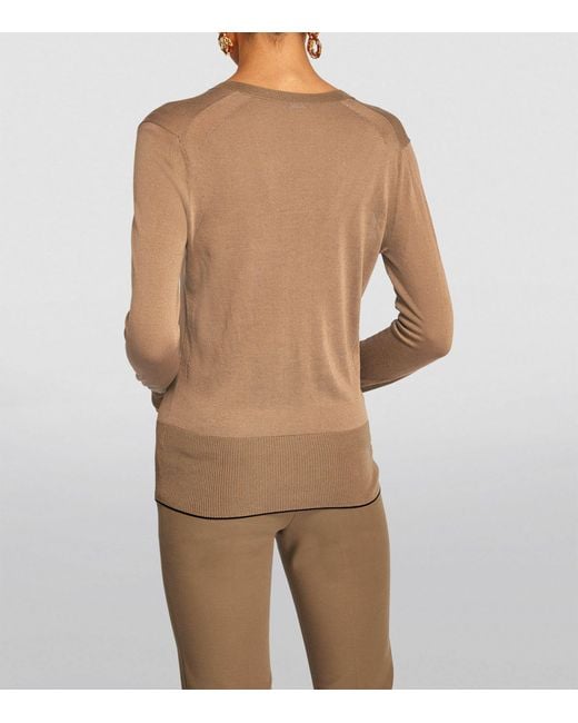 Joseph Brown Silk-cotton V-neck Sweater