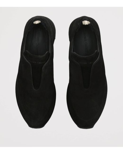 Officine Creative Black Suede Race Sneakers for men