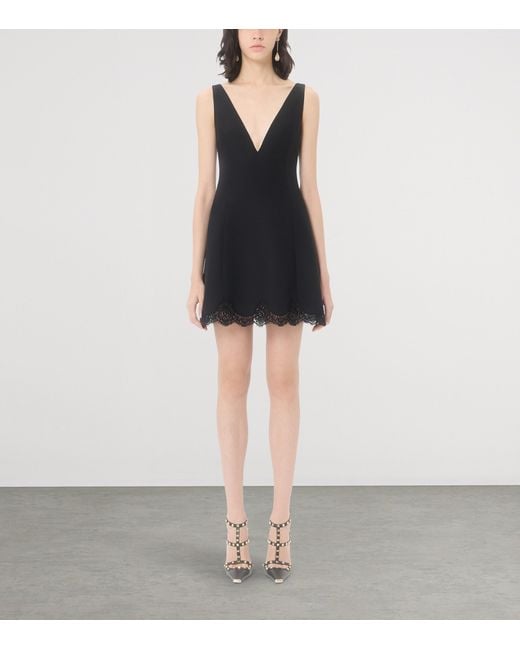 Valentino Black V-Neck Mini Dress
