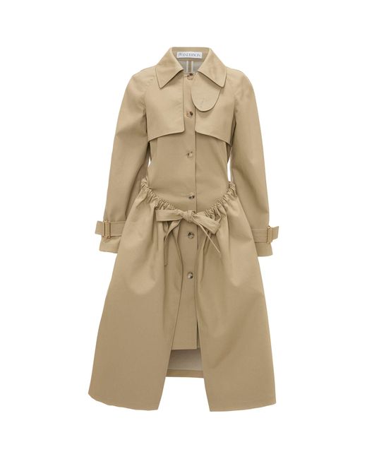 J.W. Anderson Natural Ruched Trench Coat