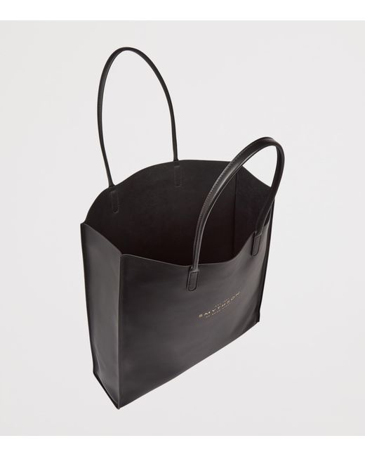 Smythson Black Mini Leather Kingly Tote Bag