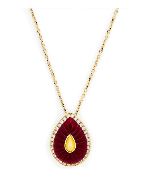 L'Atelier Nawbar White Diamond, Ruby And Pearl Bond Street Necklace