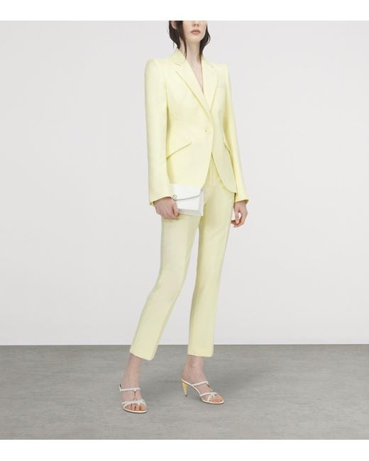 McQueen Yellow Wool Straight Trousers