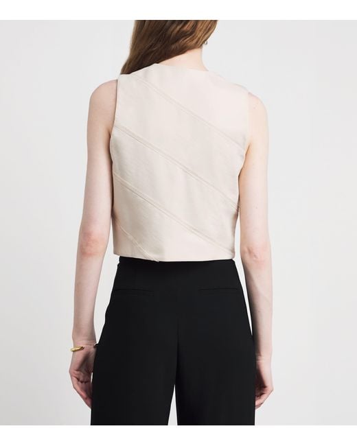 Claudie Pierlot White Lace-Trim Waistcoat