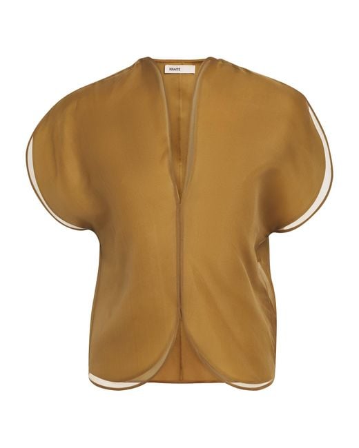 Khaite Brown Silk Briar Blouse