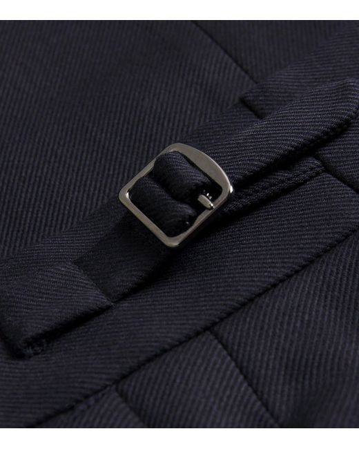 Isaia Blue Wool-Blend Casalnuovo Trousers for men
