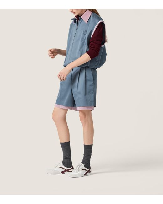Miu Miu Blue Chino Layered Bermuda Shorts