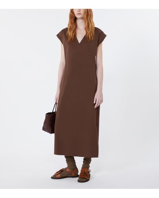 Weekend by Maxmara Brown Jersey Midi Dress