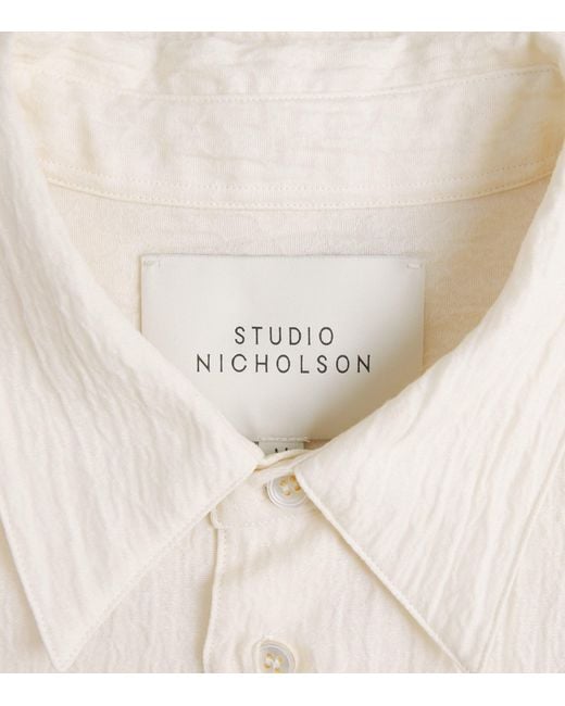 Studio Nicholson White Cotton-Blend Oversized View Shirt for men