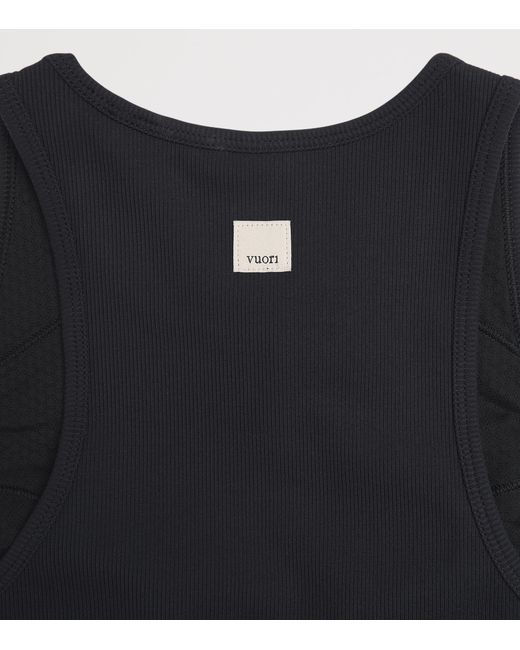 vuori Black Stretch-Knit Pose Plyo Tank Top