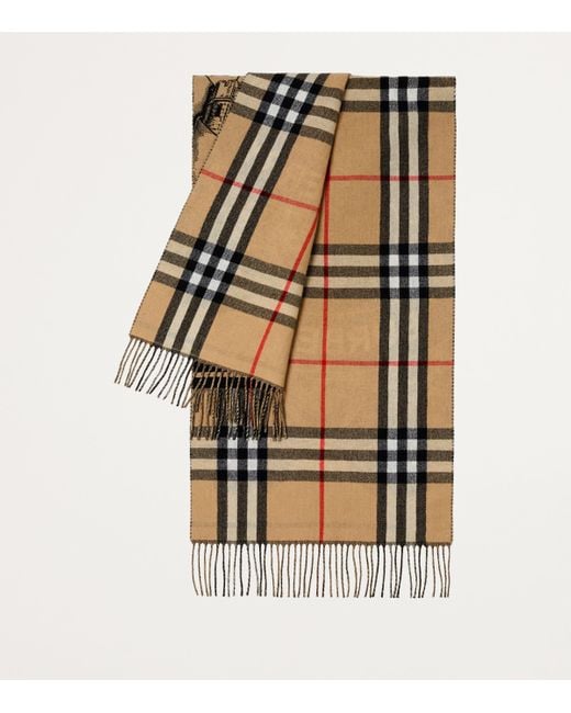 Burberry Natural Cashmere Reversible Ekd Scarf