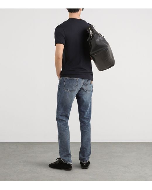 Dolce & Gabbana Blue Slim-Fit Logo Plaque Jeans for men