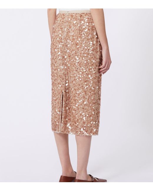Weekend by Maxmara Pink Sequinned Midi Skirt