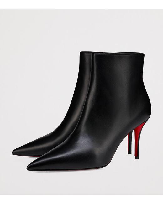 Christian Louboutin Black Miss Z Booty 80 Leather Boots