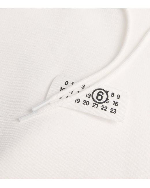 MM6 by Maison Martin Margiela White Cotton Numeric Tab Hoodie for men
