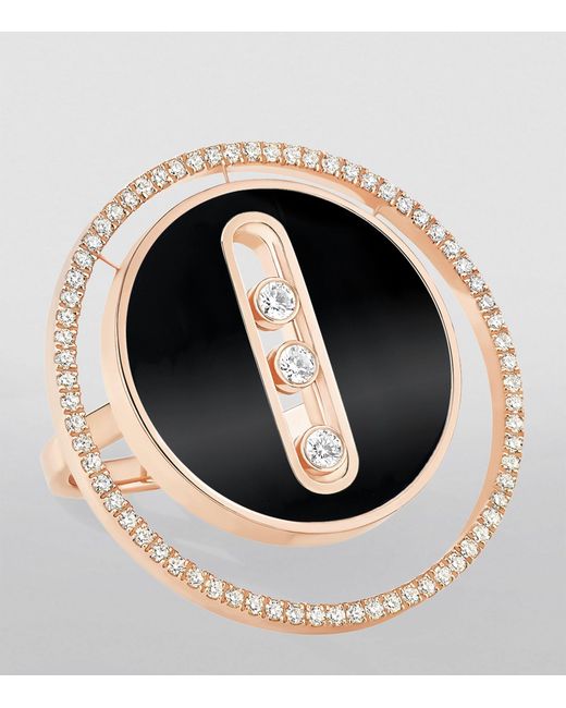 Messika Black Rose Gold And Diamond Lucky Move Colour Ring