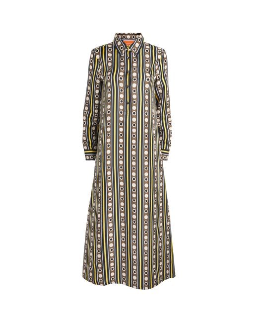 LaDoubleJ Natural Silk Printed Maxi Shirt Dress