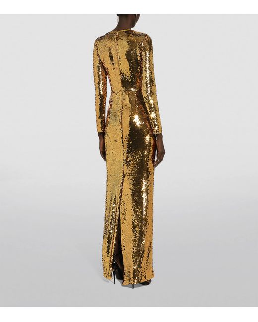 Dolce & Gabbana Metallic Sequin-Embellished Gown