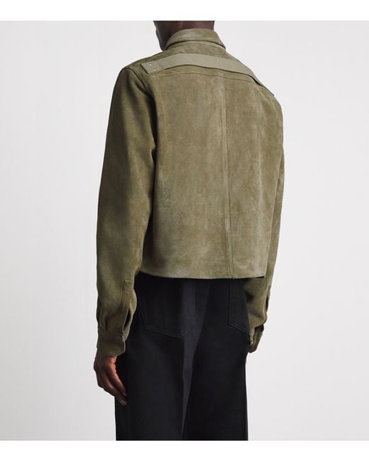 Rick Owens Green Alice Suede Jacket for men