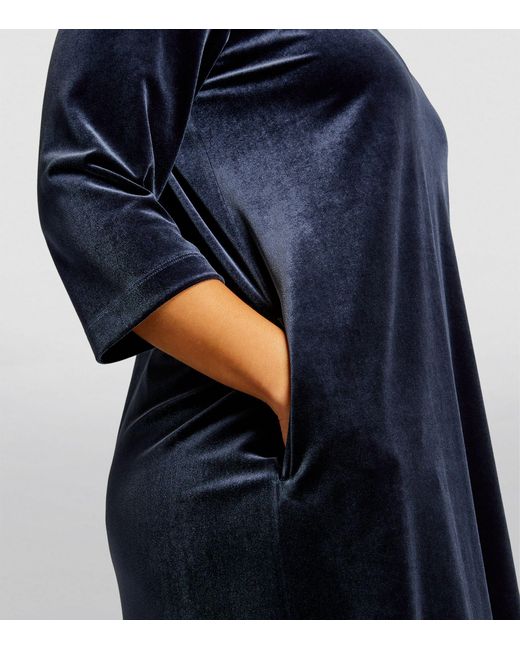 Marina Rinaldi Blue Velvet T-shirt Dress