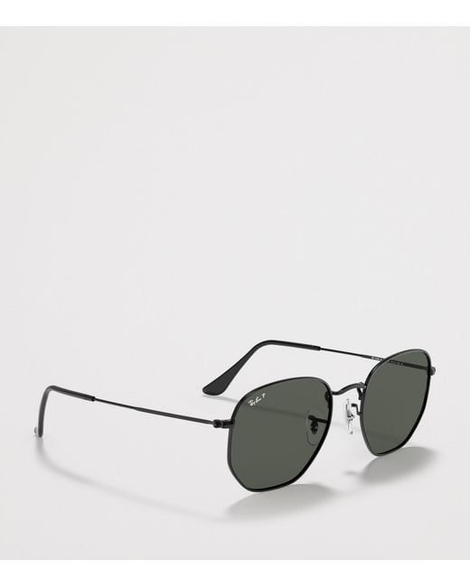 Ray-Ban Gray Metal Hexagonal Irregular Sunglasses