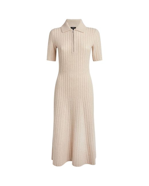 Theory Wool-cashmere Polo Dress in White (Natural) | Lyst Canada