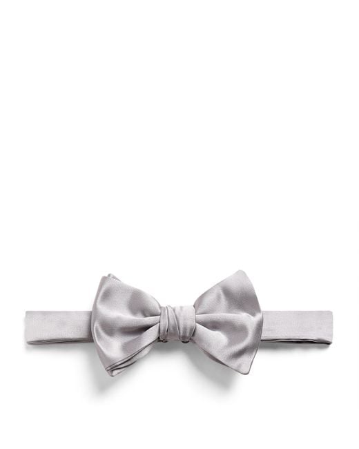 Emporio Armani White Silk Bow Tie for men