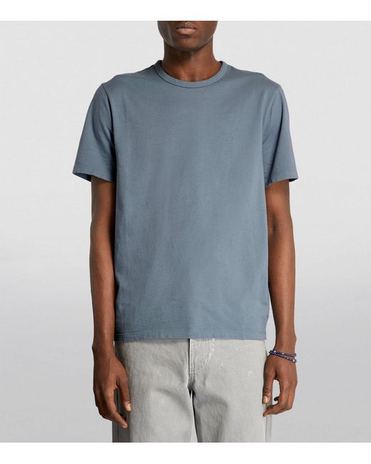 Vince Blue Garment-dyed T-shirt for men