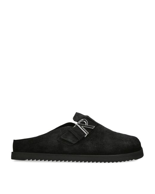 Represent Black Suede Initial Mules for men