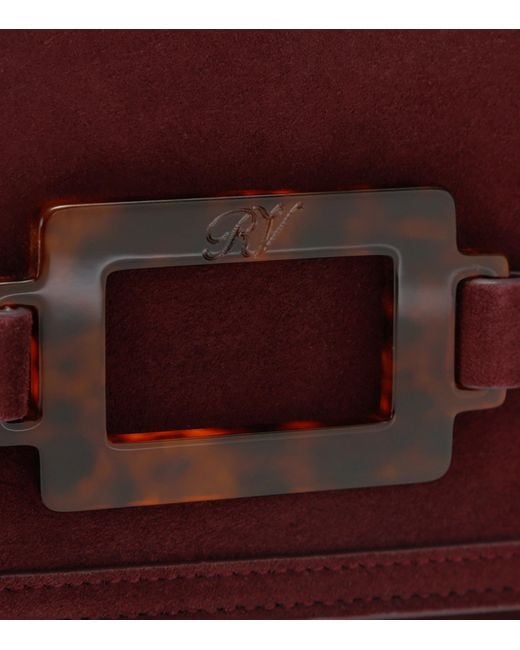 Roger Vivier Red Suede Belle Vivier Top-Handle Bag