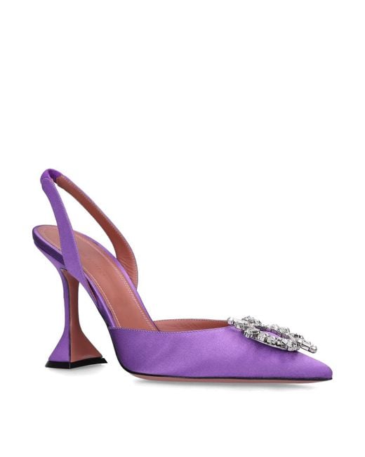 AMINA MUADDI Purple Embellished Begum Sling Sandals