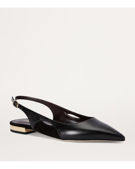 Chloé Black Leather Saada Slingback Flats