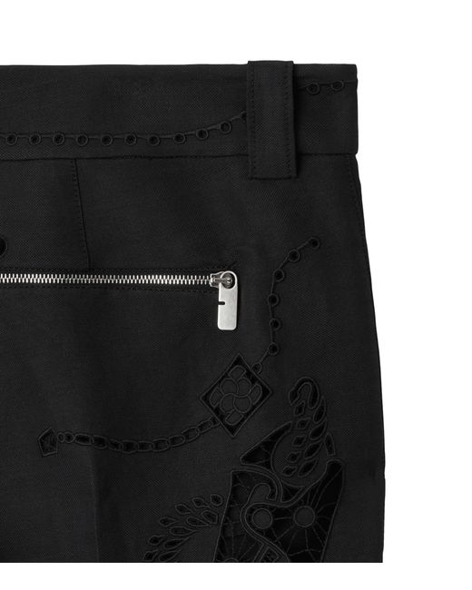Burberry Black Broderie Anglaise Trousers
