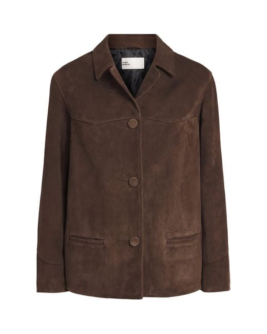 Tory Burch Brown Suede Lightweight Jacket