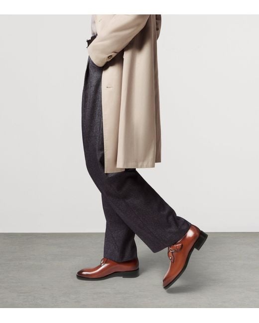 Christian Louboutin Brown Chambelimonk Leather Monk Shoes for men
