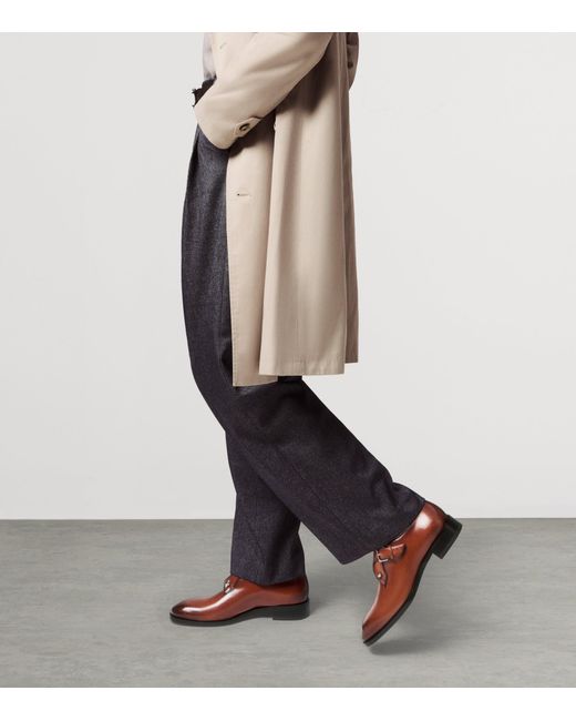 Christian Louboutin Brown Chambelimonk Leather Monk Shoes for men