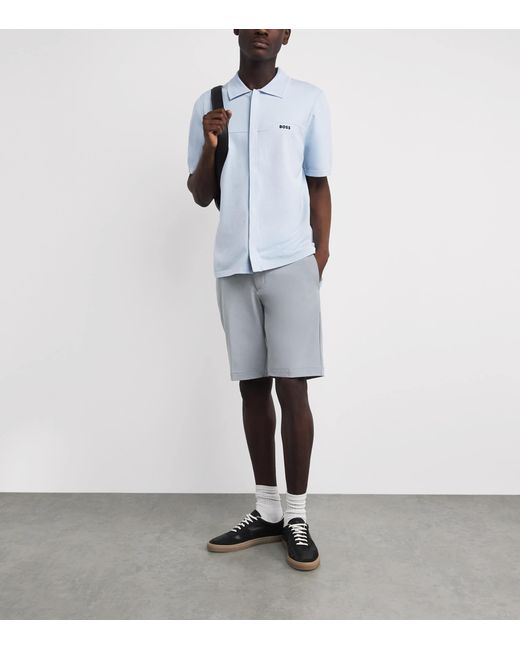 Boss Gray Commuter Slim Shorts for men